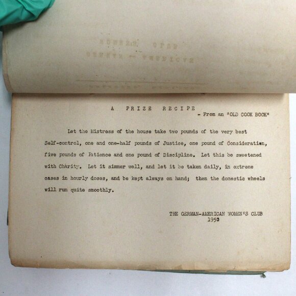 Vintage Selected Recipes The German - - American Women's Club 1950 - Unsearched - Picture 5 of 16